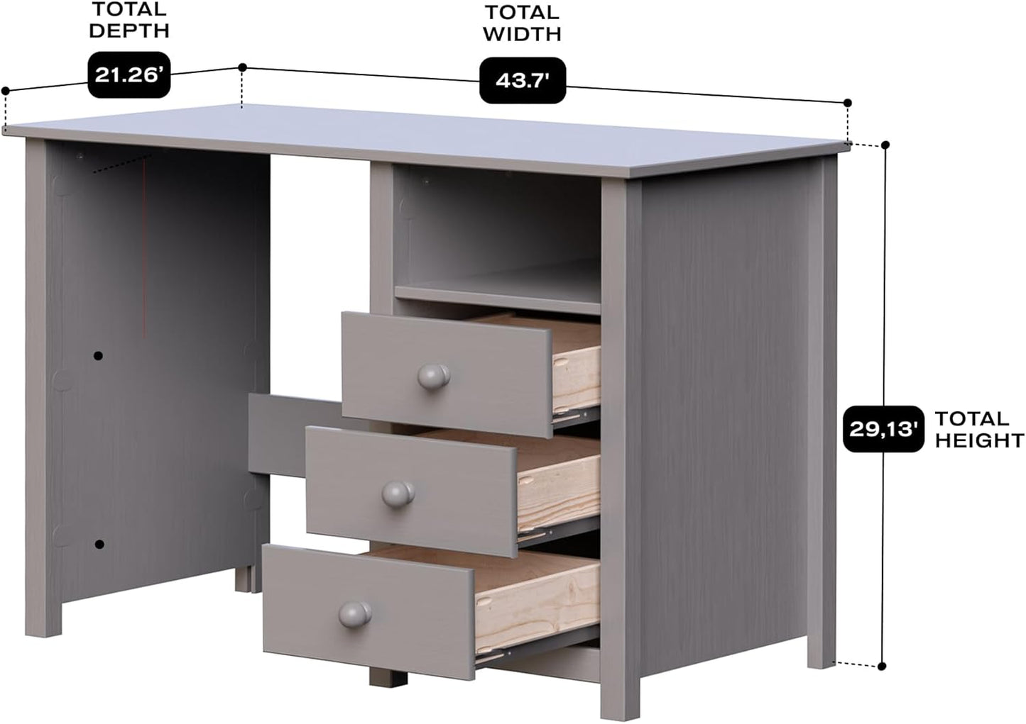 Solid Wood Desk with Drawer