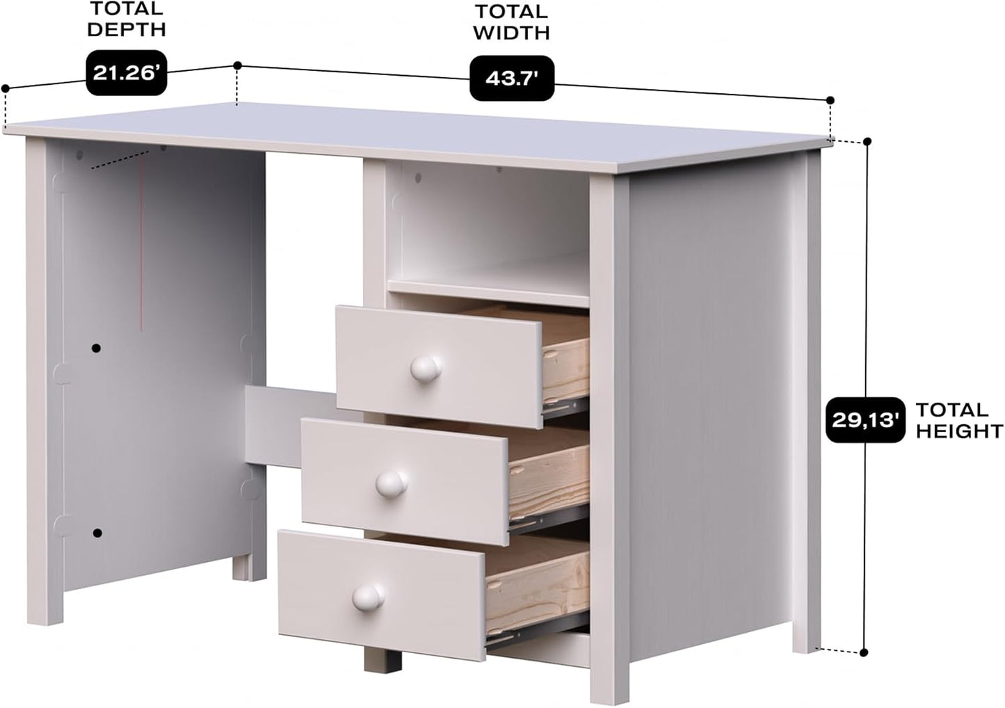 Solid Wood Desk with Drawer