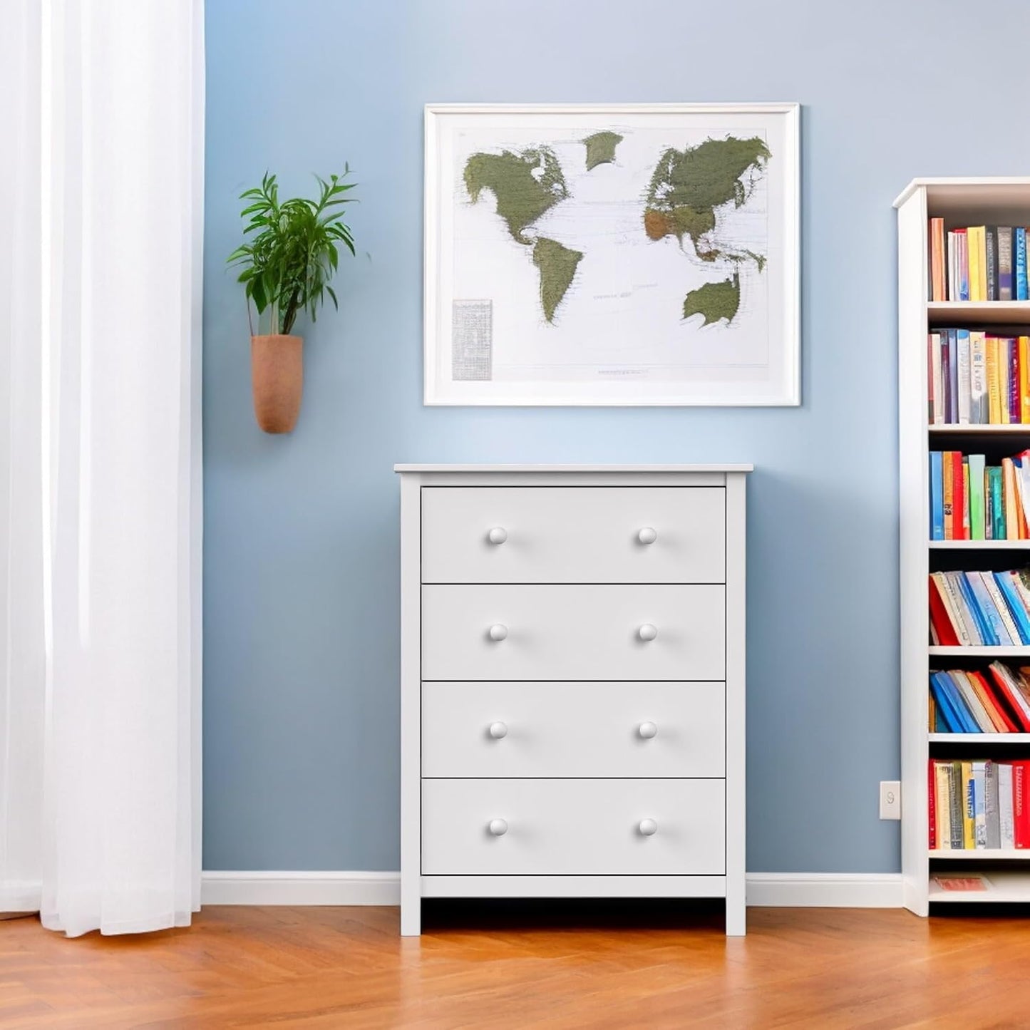 Solid Wood 4-Drawer Dresser