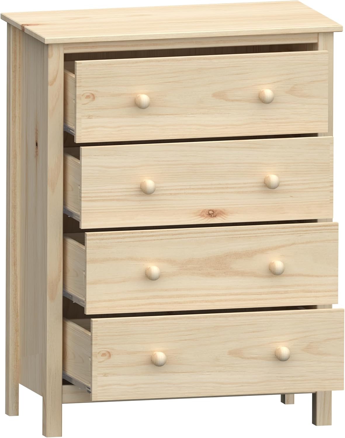 Solid Wood 4-Drawer Dresser