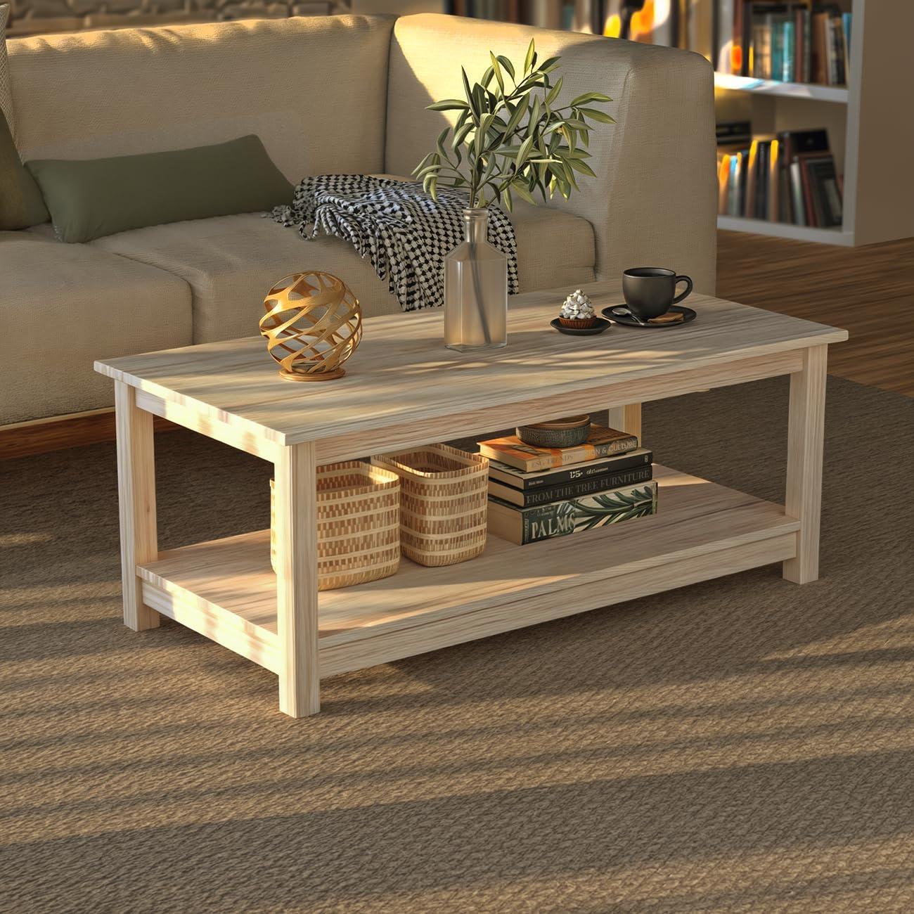 Coffee Table with Storage Shelf