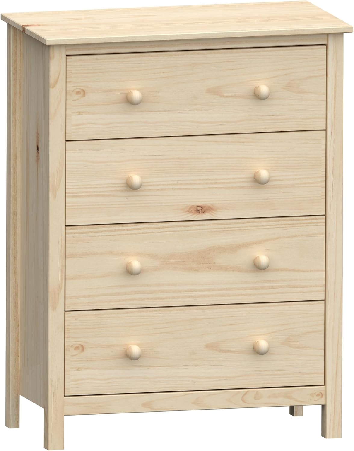 Solid Wood 4-Drawer Dresser