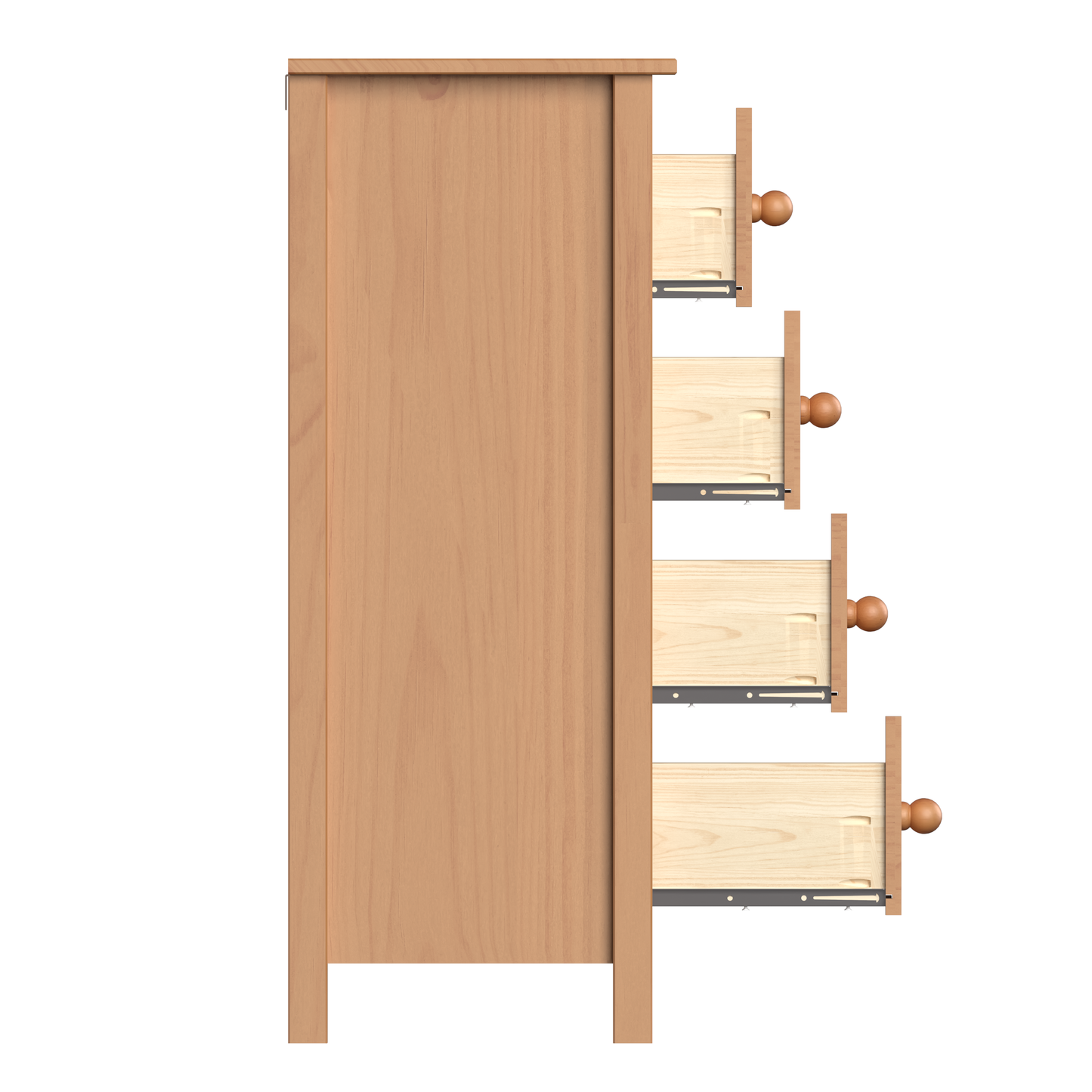Solid Wood 4-Drawer Dresser
