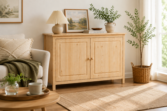 Solid Wood Sideboard Buffet Cabinet with Doors