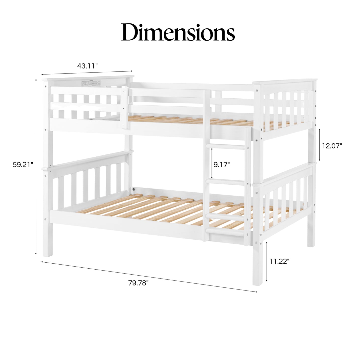 Twin Over Twin Solid Wood Bunk Bed