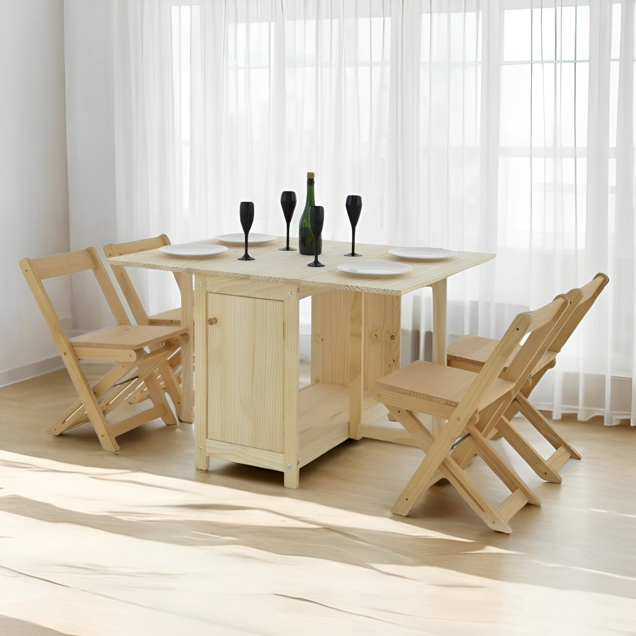 Folding Dining Table & Chair Set
