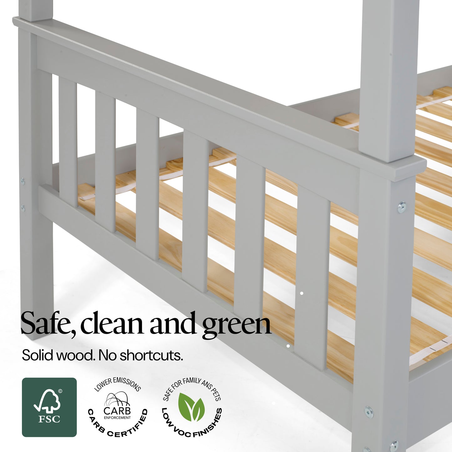 Twin Over Twin Solid Wood Bunk Bed