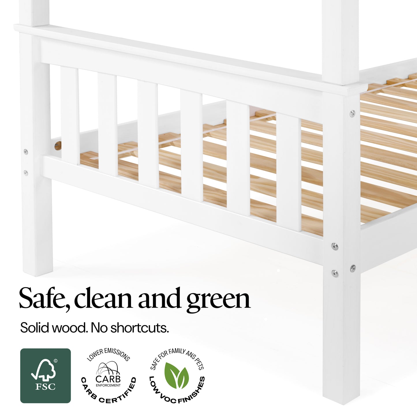 Twin Over Twin Solid Wood Bunk Bed