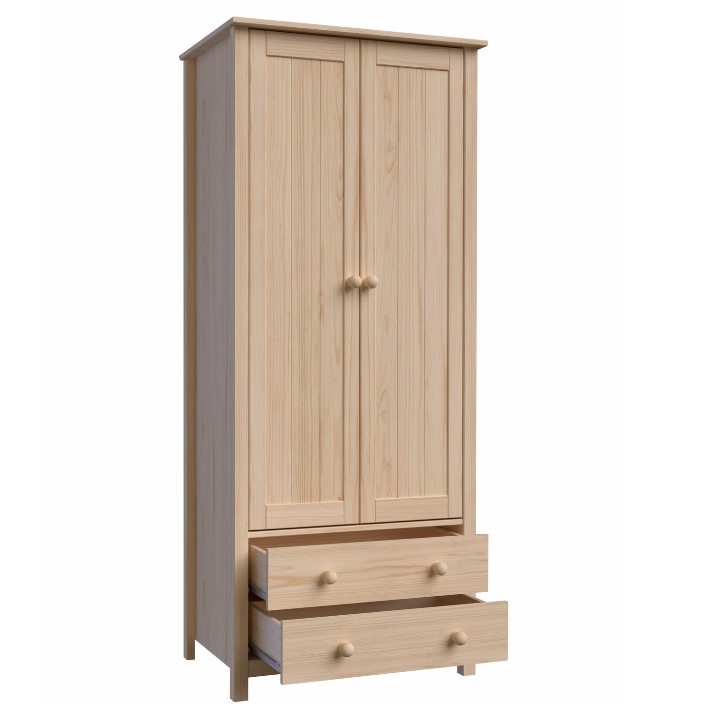 Wardrobe 2 Door and 2 Dresser Unfinished