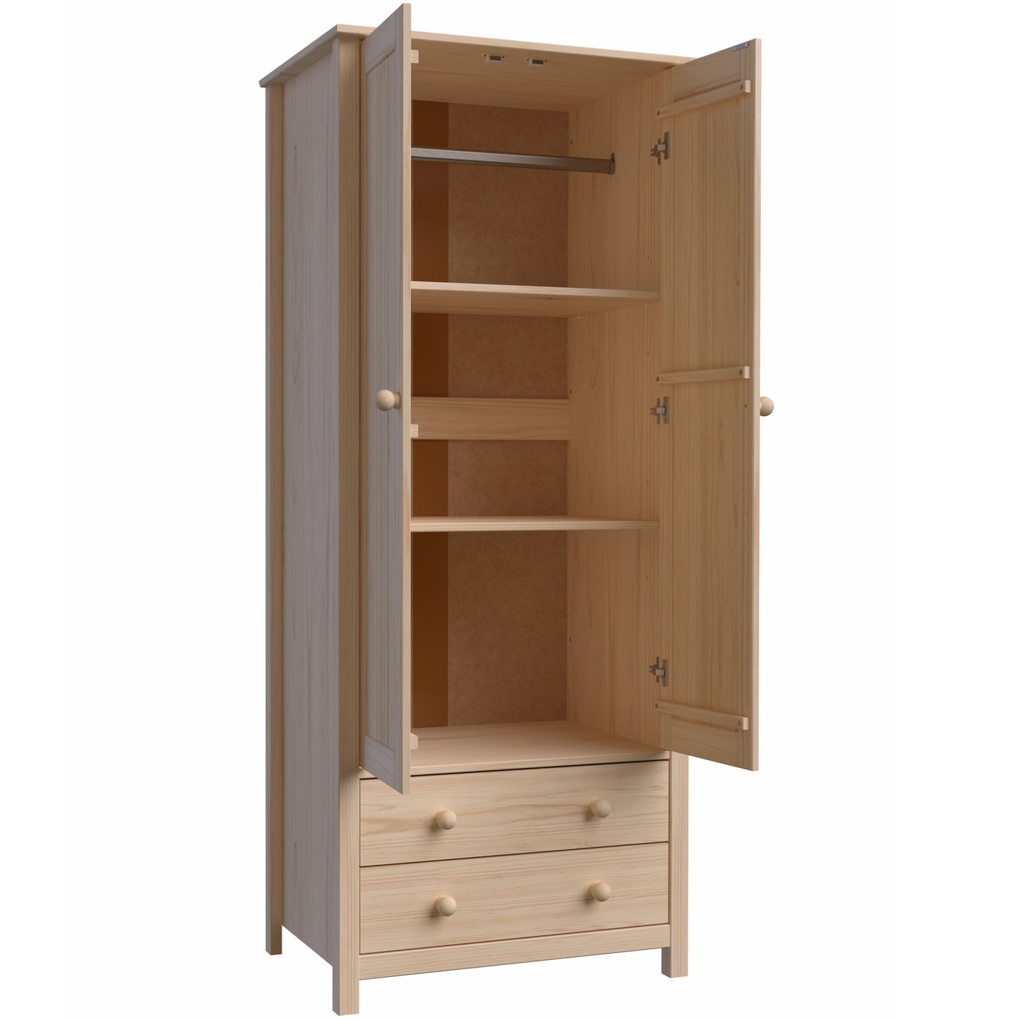 Wardrobe 2 Door and 2 Dresser Unfinished