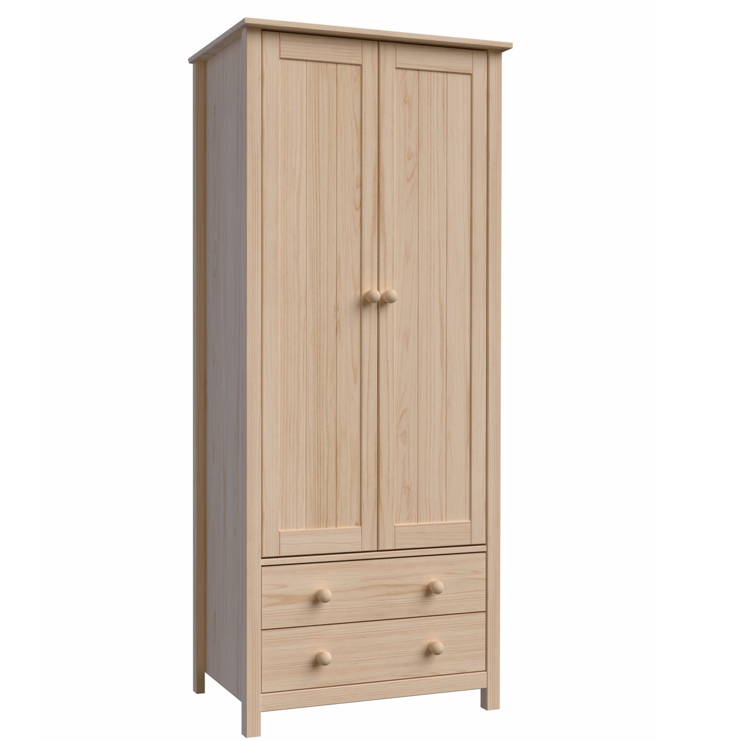 Wardrobe 2 Door and 2 Dresser Unfinished