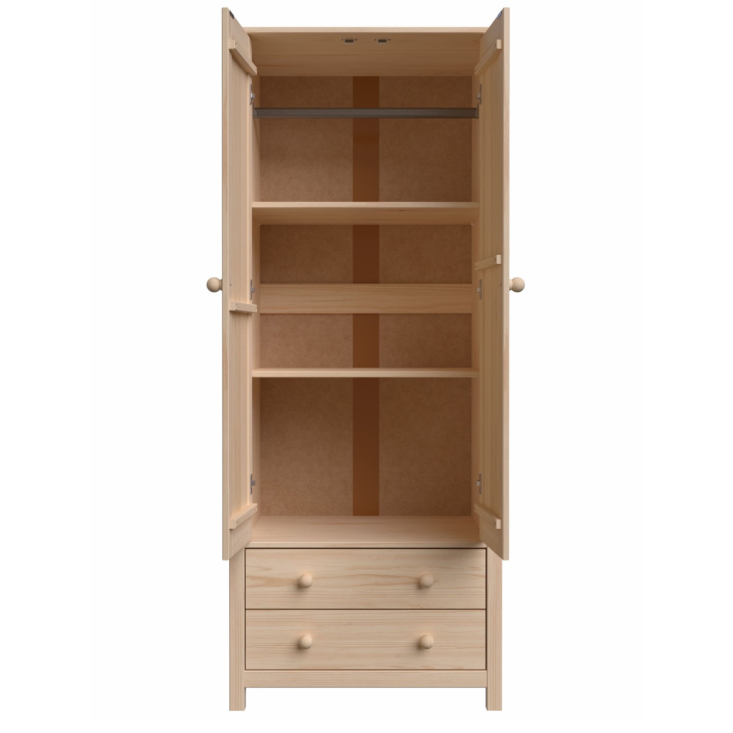 Wardrobe 2 Door and 2 Dresser Unfinished