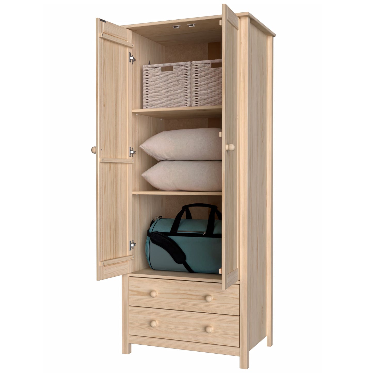 Wardrobe 2 Door and 2 Dresser Unfinished
