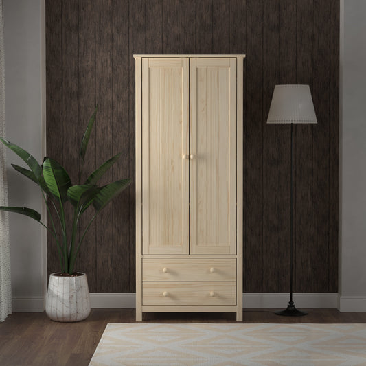 Wardrobe 2 Door and 2 Dresser Unfinished