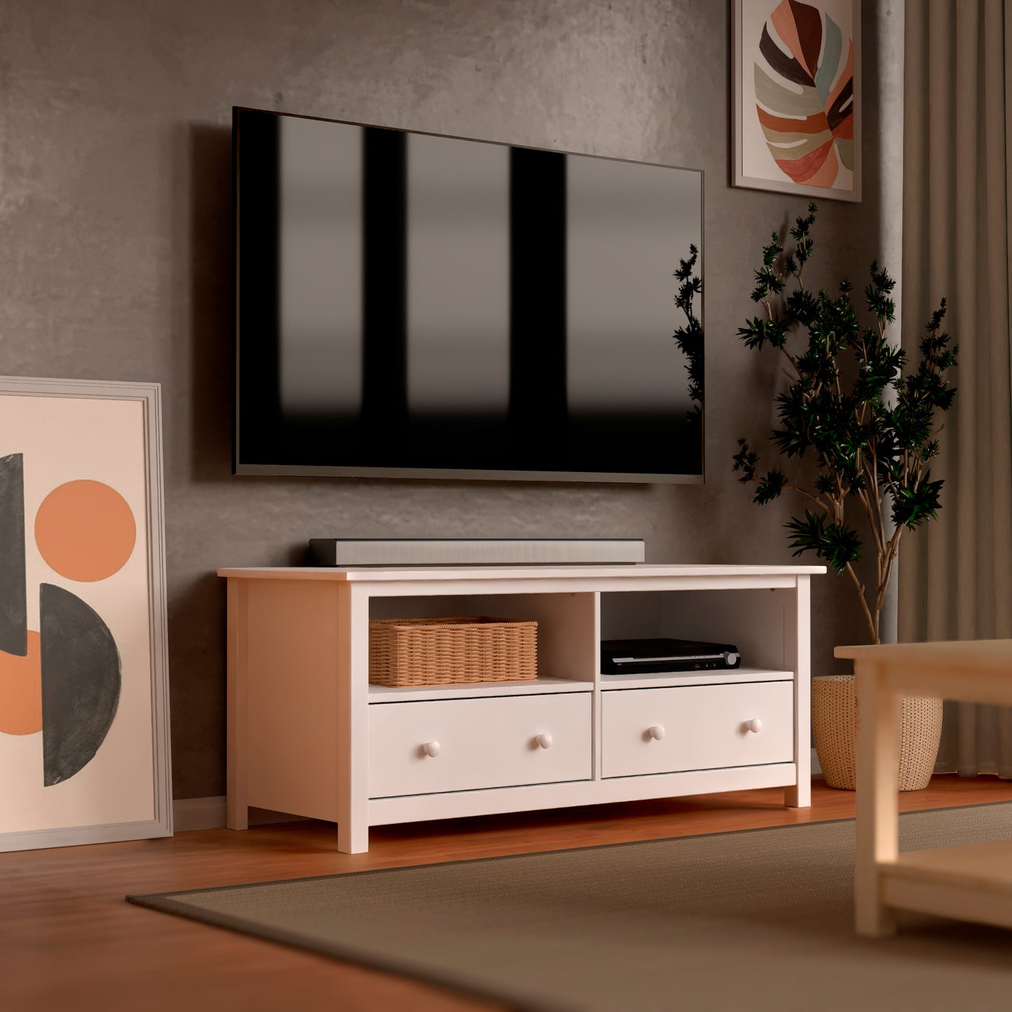 Handcrafted Solid Oak TV Stand Entertainment Center