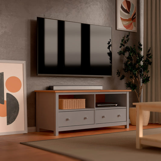 Handcrafted Solid Oak TV Stand Entertainment Center