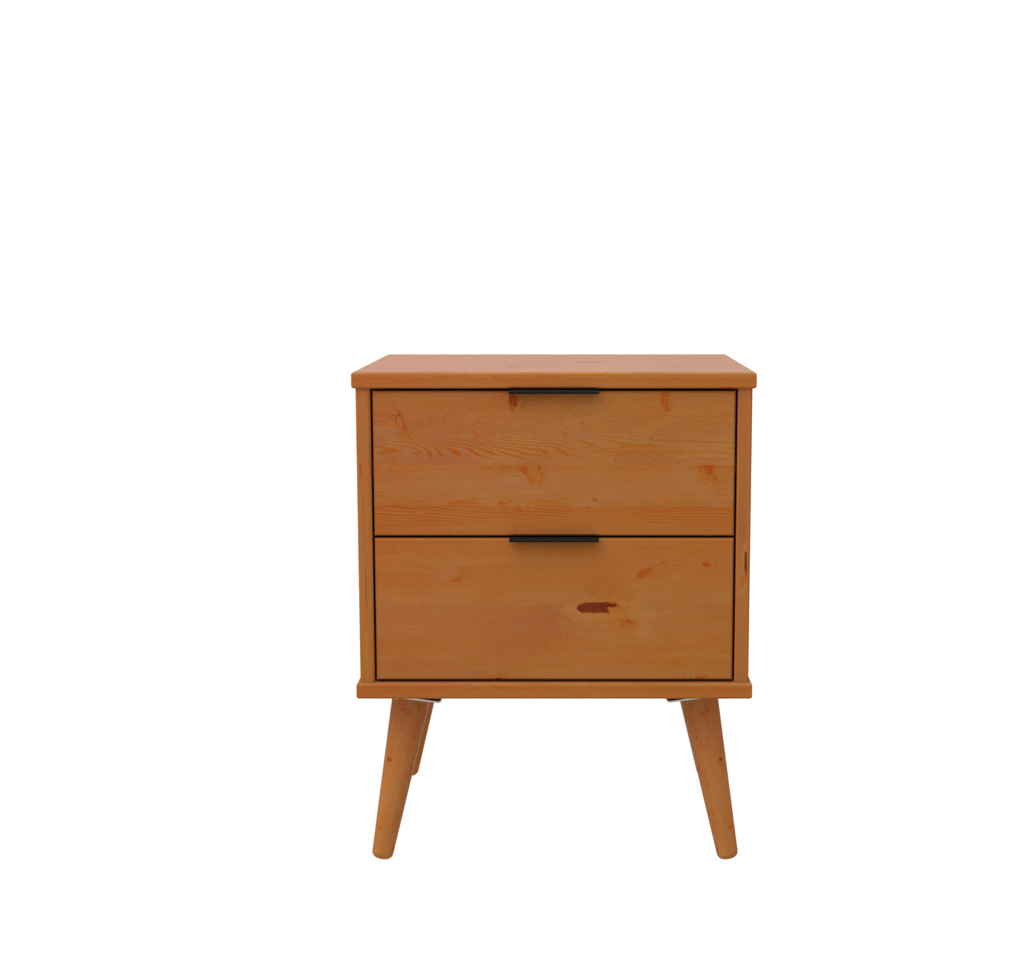 Solid Wood Nightstand – 2 Drawer Modern Bedside Table for Bedroom