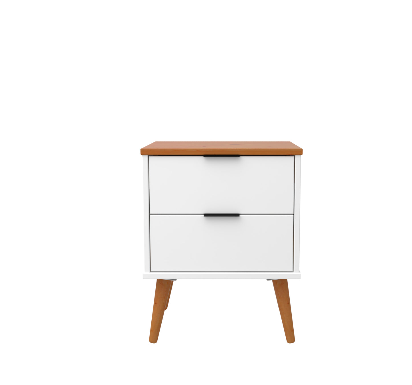 Solid Wood Nightstand – 2 Drawer Modern Bedside Table for Bedroom