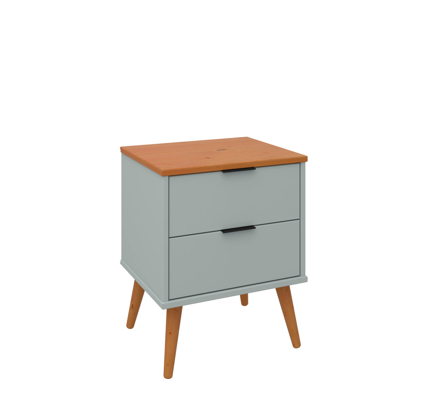 Solid Wood Nightstand – 2 Drawer Modern Bedside Table for Bedroom
