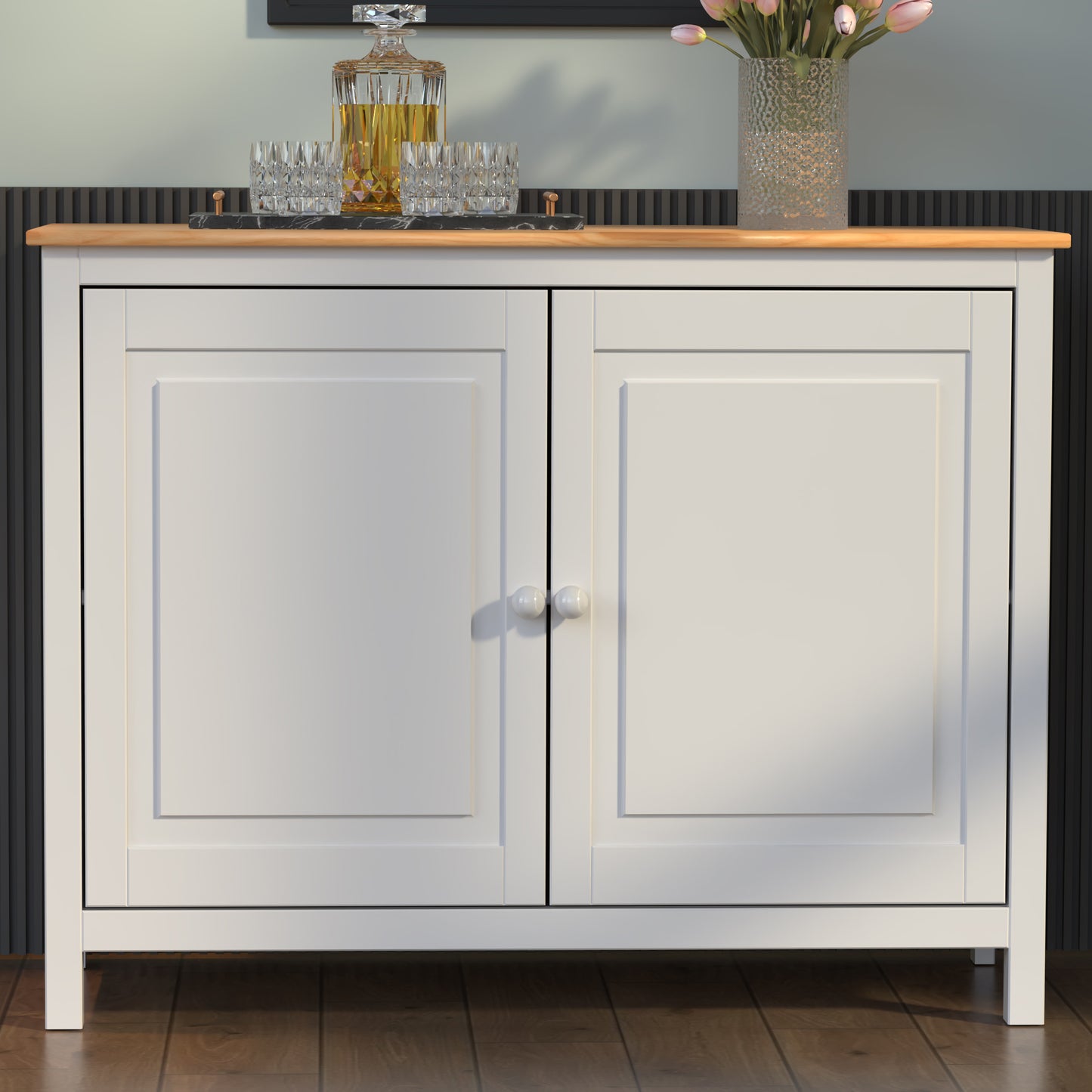 Solid Wood Sideboard Buffet Cabinet with Doors