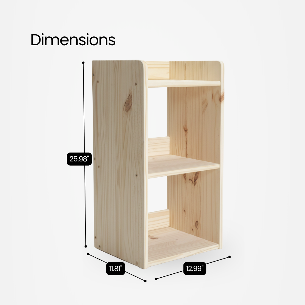 Montessori Tier Bookcase Unfinished for Kids