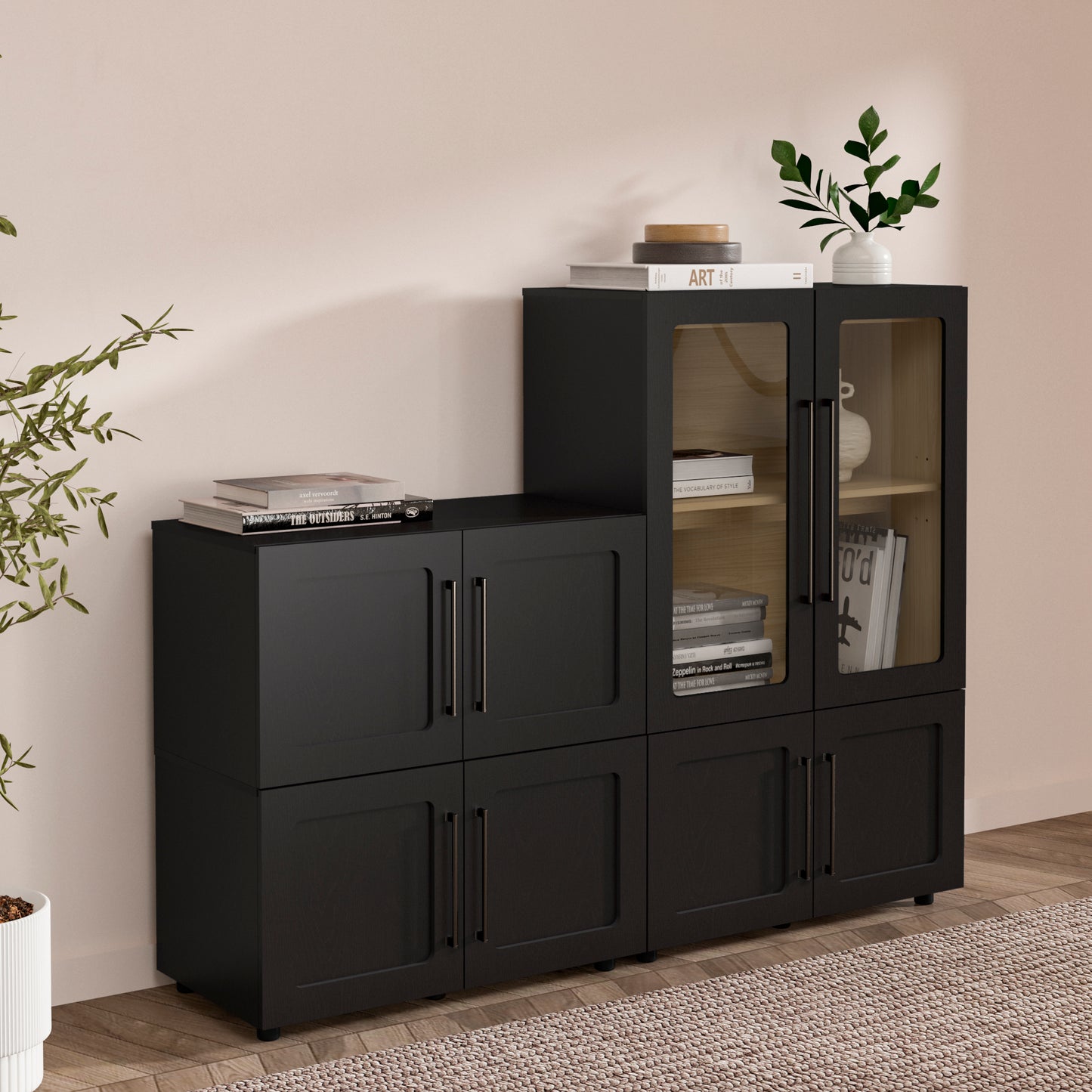 Arden Tall Storage Cabinet with Glass Door