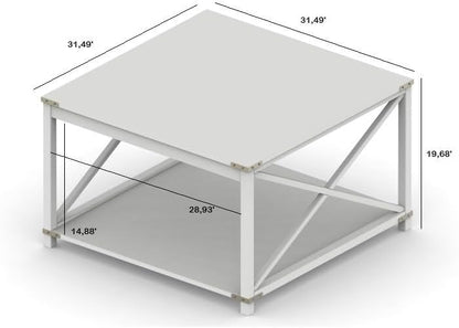 Modern Grey X-Side Square Coffee Table