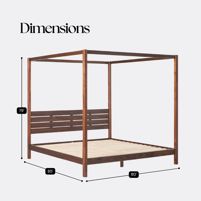 Solid Wood Canopy Bed