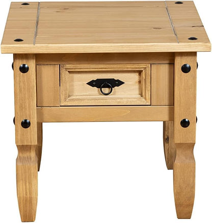 Rustic Antique Style Wood Nightstand End Table for Bedroom Living Room
