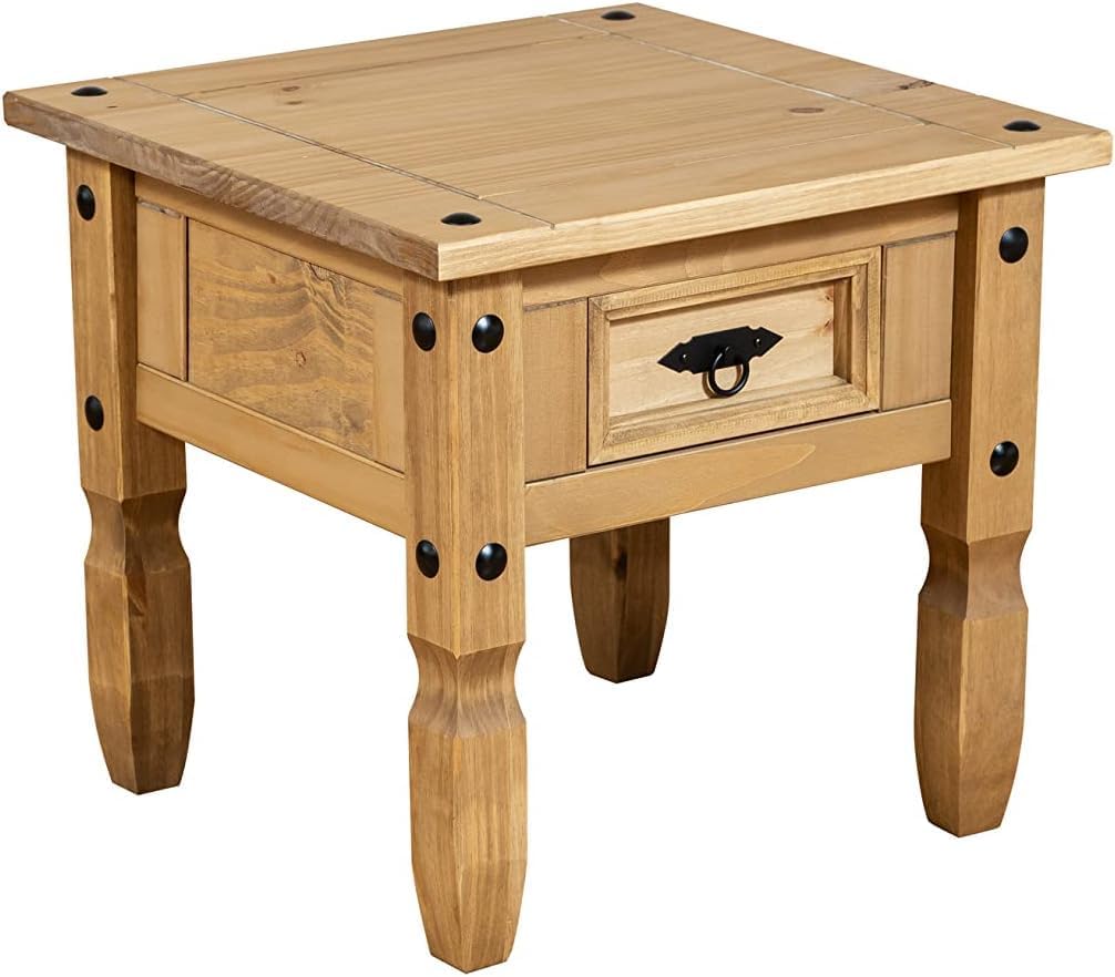 Rustic Antique Style Wood Nightstand End Table for Bedroom Living Room
