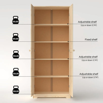 Cabinet Pantry 2 Doors Solid Wood