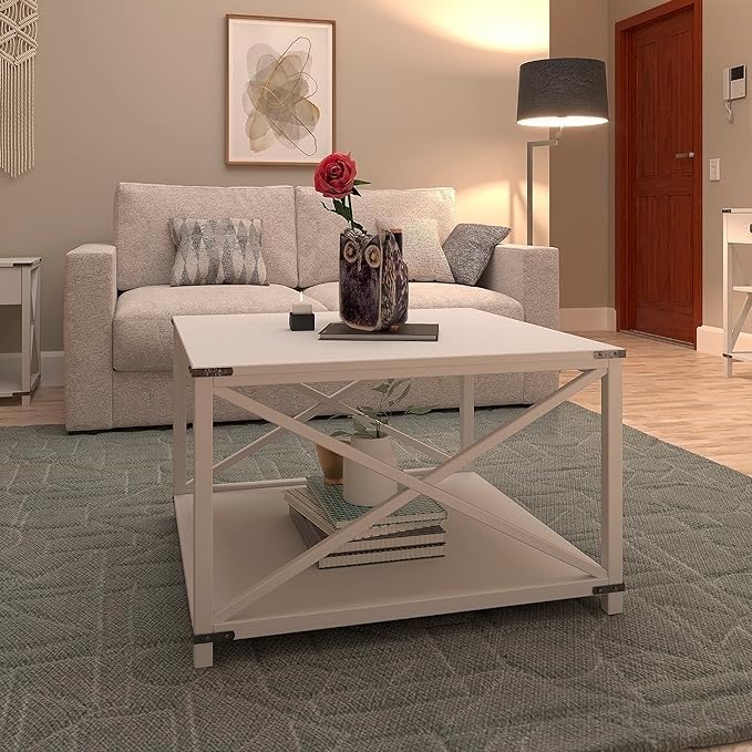 Modern Grey X-Side Square Coffee Table