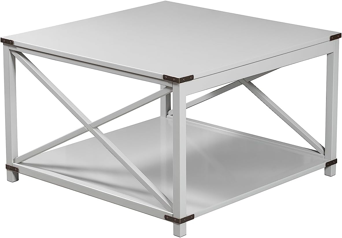 Modern Grey X-Side Square Coffee Table