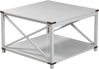 Modern Grey X-Side Square Coffee Table
