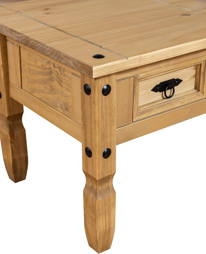 Rustic Antique Style Wood Nightstand End Table for Bedroom Living Room