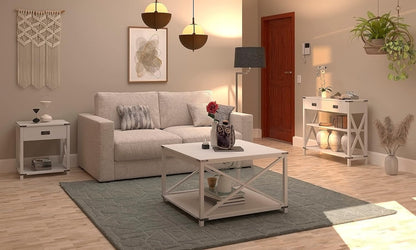 Modern Grey X-Side Square Coffee Table