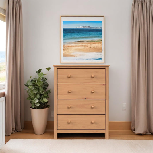 Solid Wood 4-Drawer Dresser