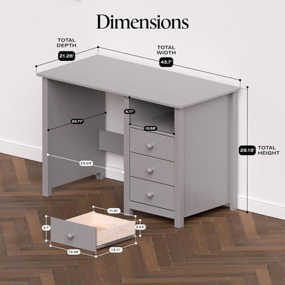 Solid Wood Desk with Drawer