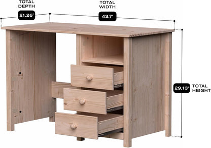 Solid Wood Desk with Drawer