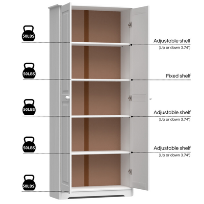 Cabinet Pantry 2 Doors Solid Wood