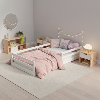 From the Tree Furniture Twin Size Floor Bed Frame, Solid Wood Montessori Bed for Toddlers & Kids