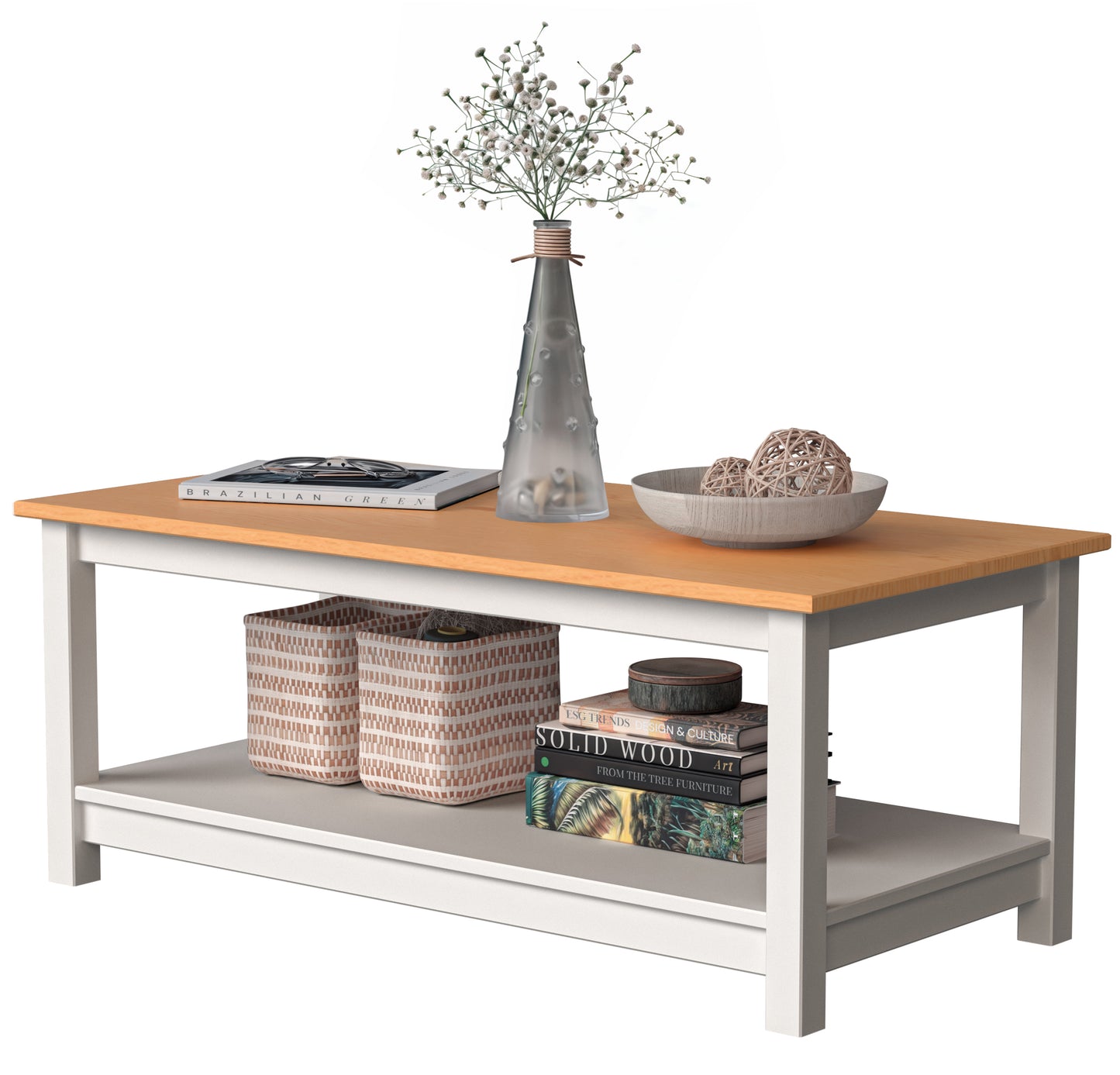 Coffee Table with Storage Shelf