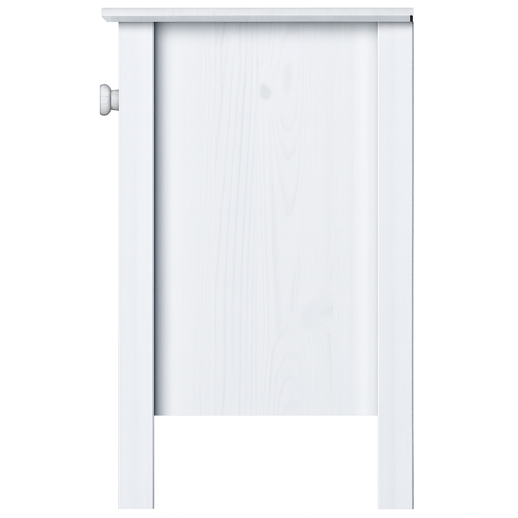 Nightstand Table 1 Drawer Solid Wood White