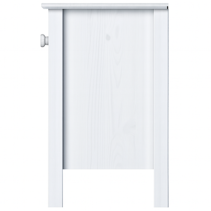 Nightstand Table 1 Drawer Solid Wood White