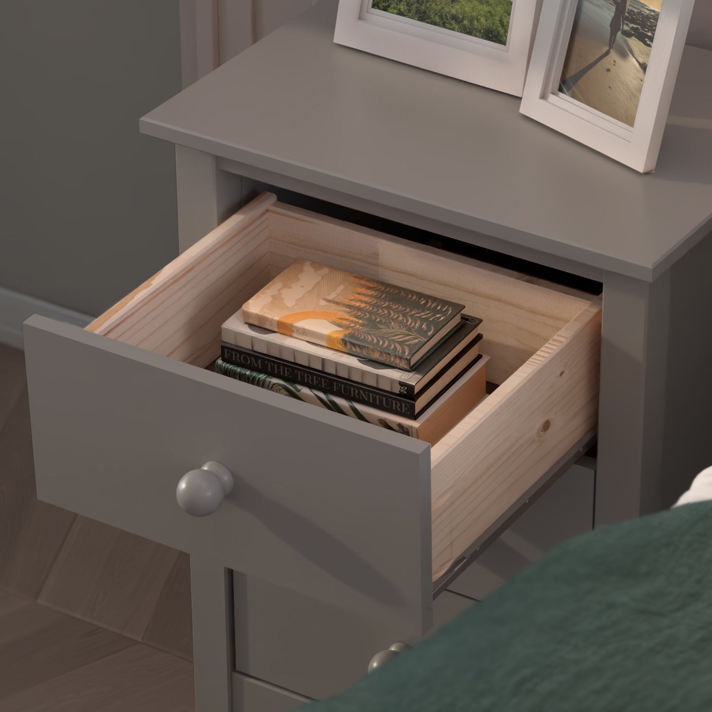 Nightstand Extra Tall 3 Drawer Solid Wood