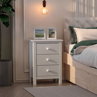 Nightstand Extra Tall 3 Drawer Solid Wood