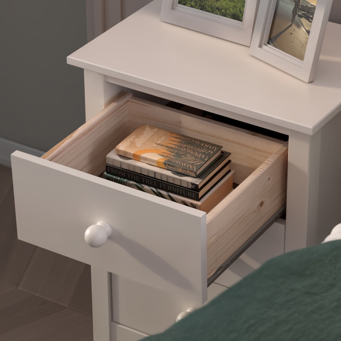 Nightstand Extra Tall 3 Drawer Solid Wood