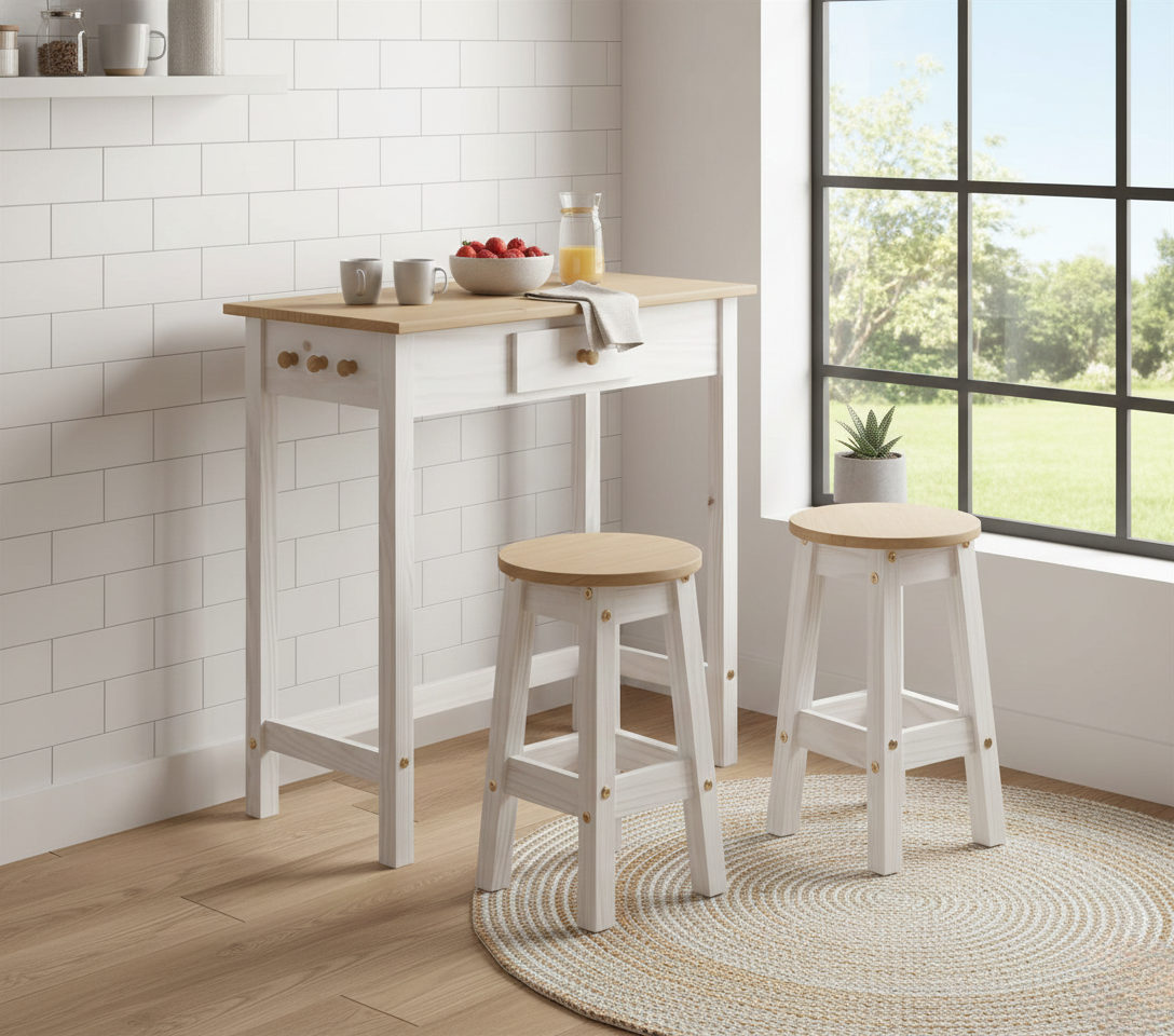 Breakfast Table Set with Stools