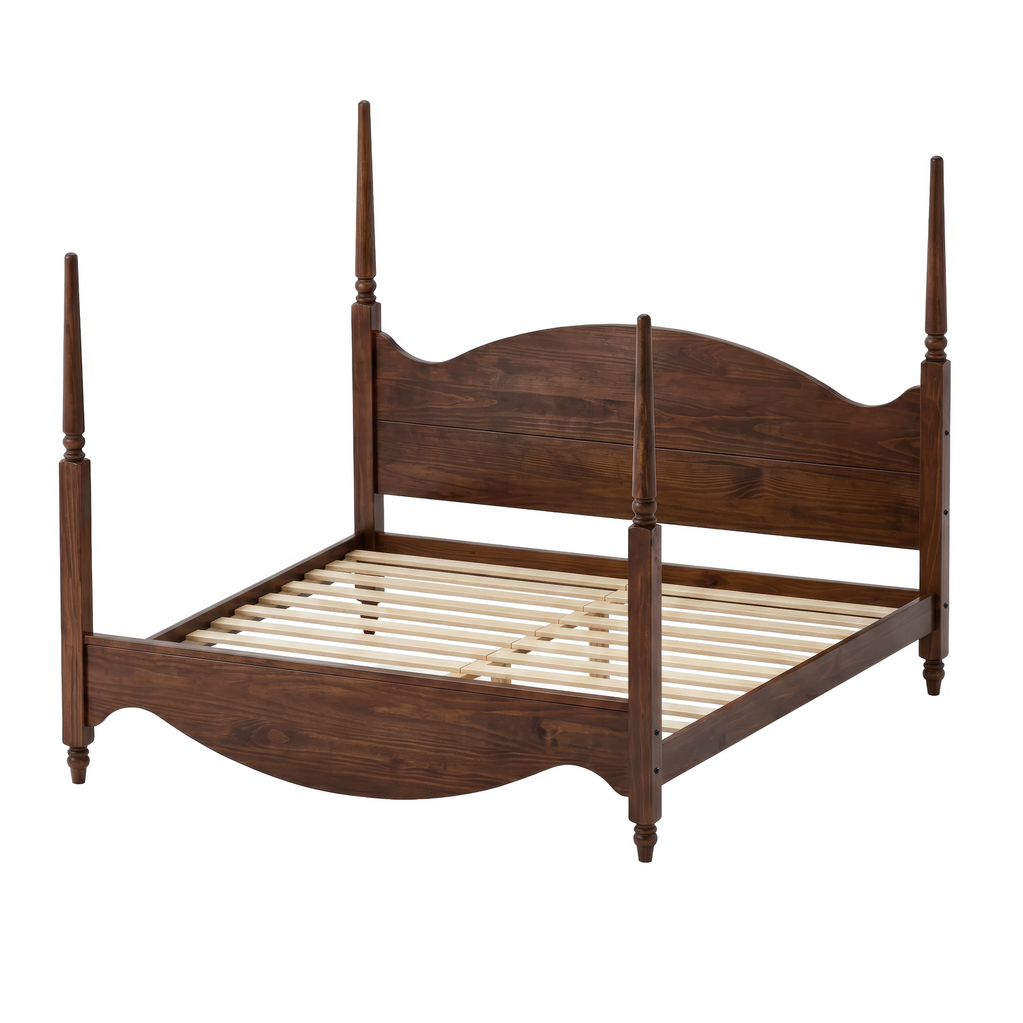 Brixton King Bed — Solid Pine Wood Four-Poster Frame