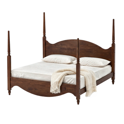 Brixton King Bed — Solid Pine Wood Four-Poster Frame
